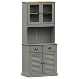 Buffet haut VIGO gris 78x40x175 cm bois massif de pin