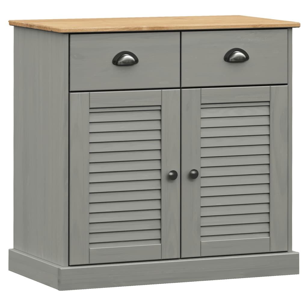 Buffet haut VIGO gris 78x40x175 cm bois massif de pin