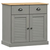 Buffet haut VIGO gris 78x40x175 cm bois massif de pin