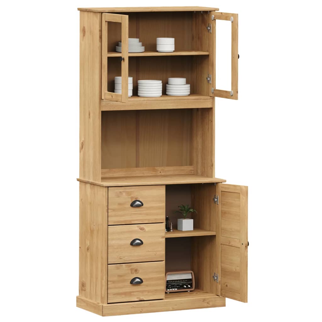 Buffet haut VIGO 78x40x175 cm bois massif de pin