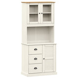 Buffet haut VIGO blanc 78x40x175 cm bois massif de pin