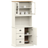 Buffet haut VIGO blanc 78x40x175 cm bois massif de pin