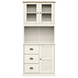 Buffet haut VIGO blanc 78x40x175 cm bois massif de pin