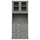 Buffet haut VIGO gris 78x40x175 cm bois massif de pin