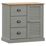 Buffet haut VIGO gris 78x40x175 cm bois massif de pin