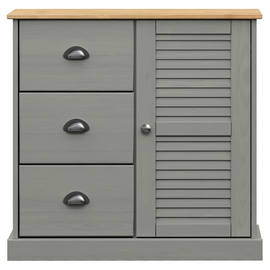 Buffet haut VIGO gris 78x40x175 cm bois massif de pin