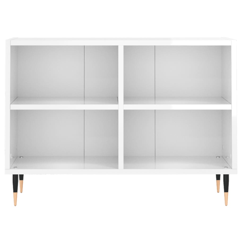 Meuble TV blanc brillant 69,5 x 30 x 50 cm bois d'ingénierie