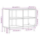 Meuble TV gris béton 69,5x30x50 cm bois d'ingénierie