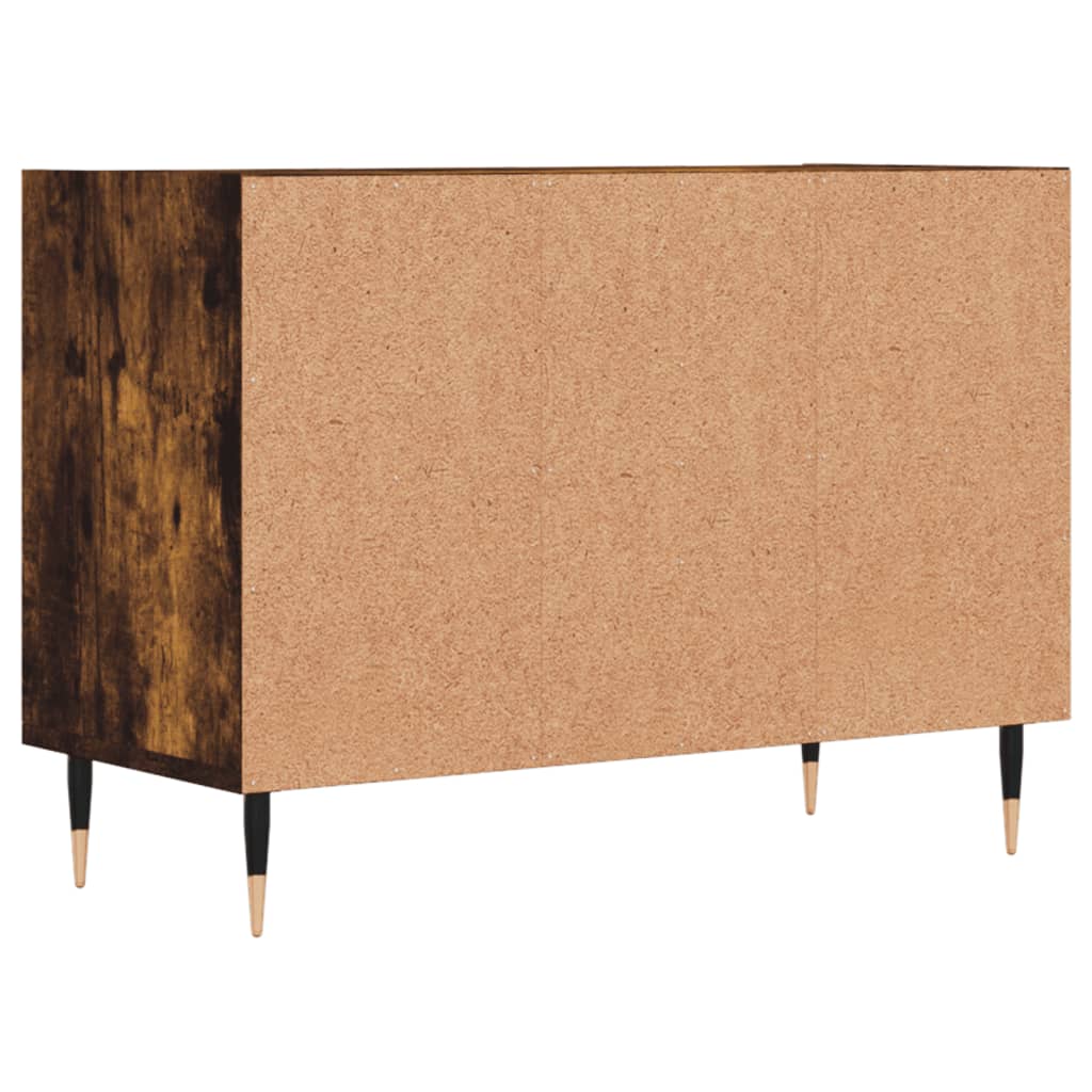 Meuble TV chêne fumé 69,5x30x50 cm bois d'ingénierie