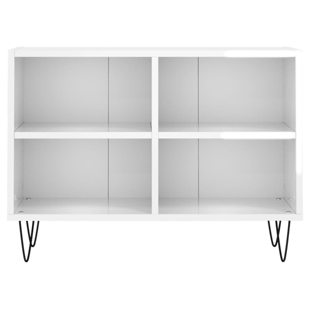 Meuble TV blanc brillant 69,5 x 30 x 50 cm bois d'ingénierie