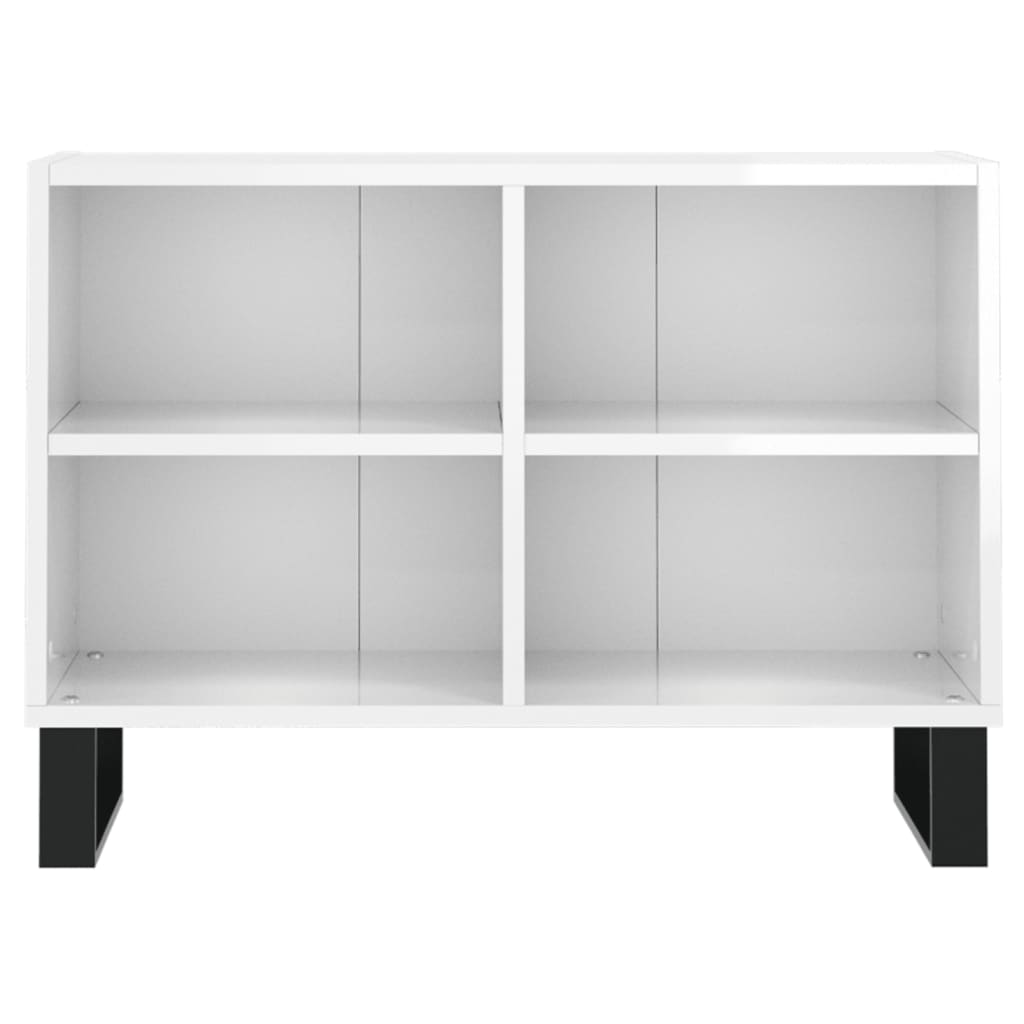 Meuble TV blanc brillant 69,5 x 30 x 50 cm bois d'ingénierie