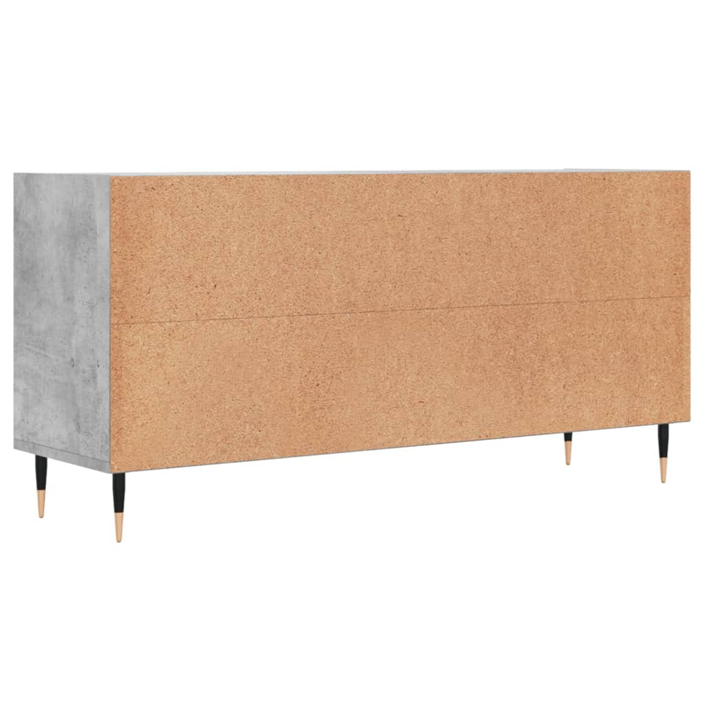 Meuble TV gris béton 103,5x30x50 cm bois d'ingénierie