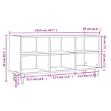 Meuble TV blanc brillant 103,5x30x50 cm bois d'ingénierie