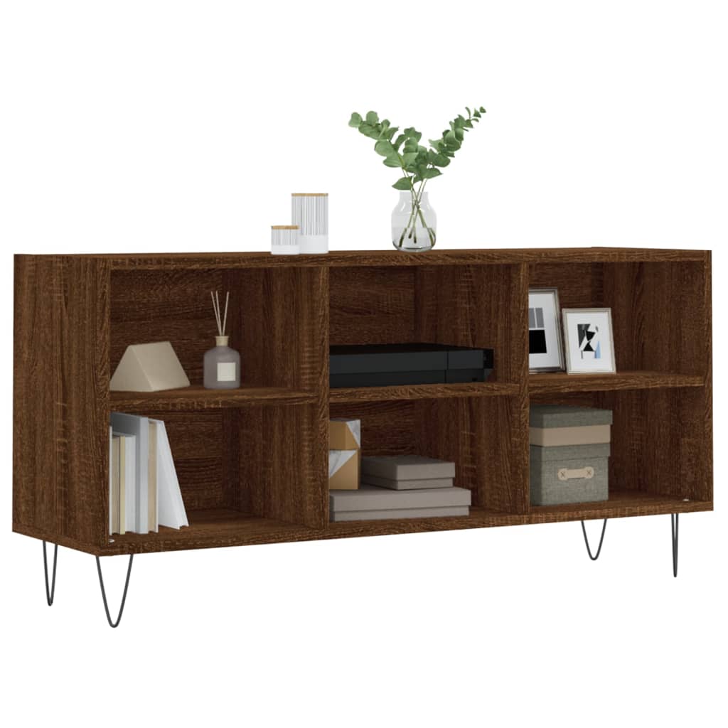 Meuble TV chêne marron 103,5x30x50 cm bois d'ingénierie