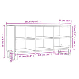 Meuble TV blanc brillant 103,5x30x50 cm bois d'ingénierie