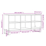 Meuble TV chêne sonoma 103,5x30x50 cm bois d'ingénierie