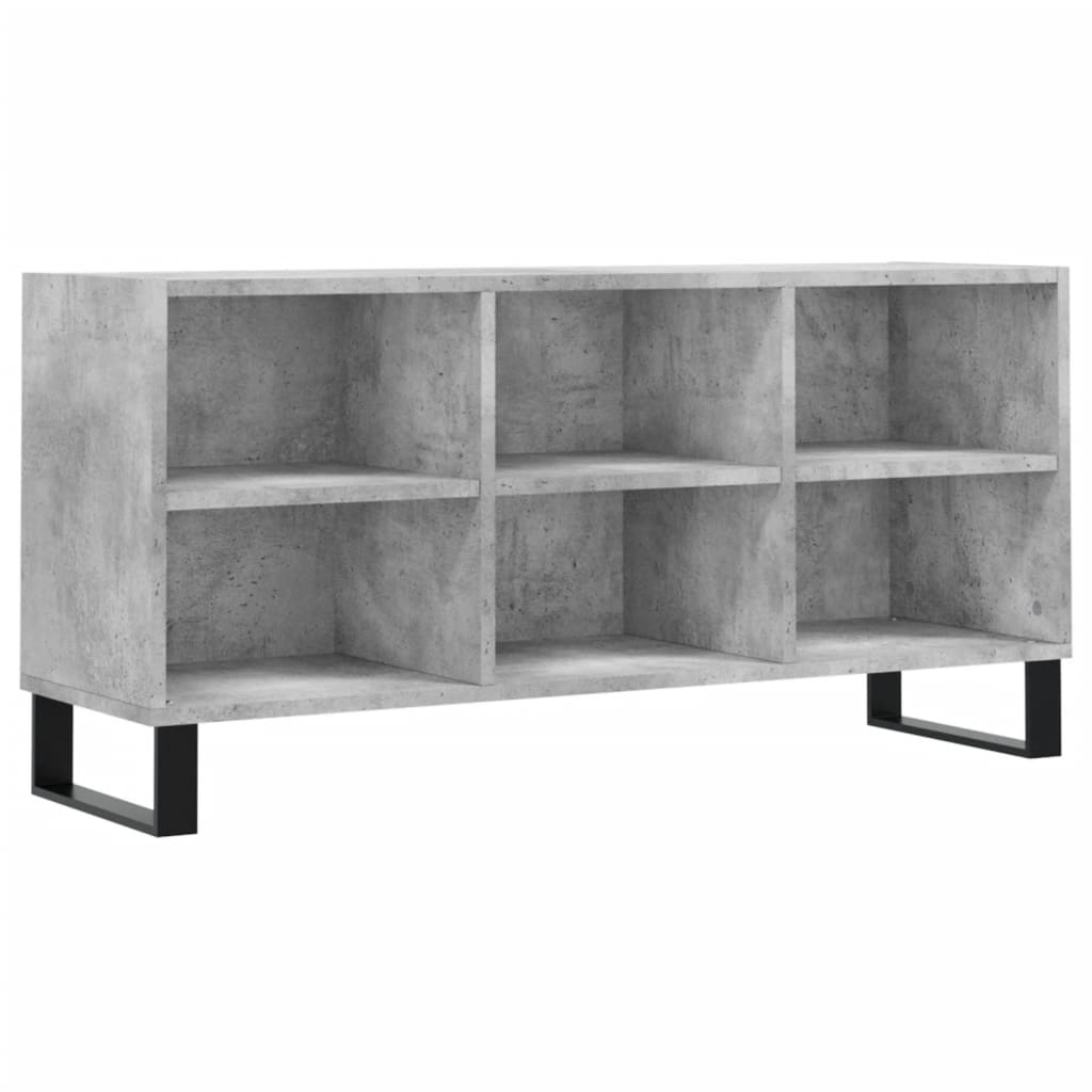 Meuble TV gris béton 103,5x30x50 cm bois d'ingénierie