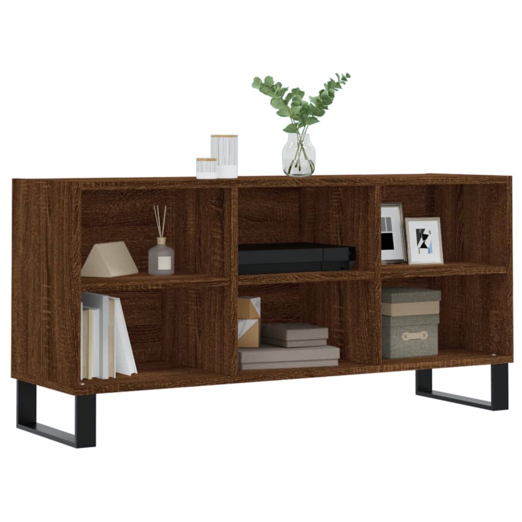 Meuble TV chêne marron 103,5x30x50 cm bois d'ingénierie