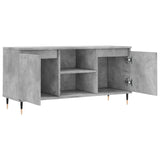 Meuble TV gris béton 104x35x50 cm bois d'ingénierie