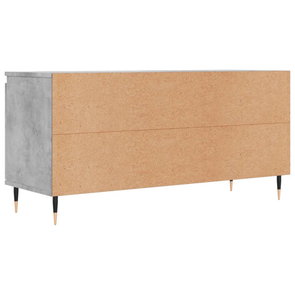 Meuble TV gris béton 104x35x50 cm bois d'ingénierie