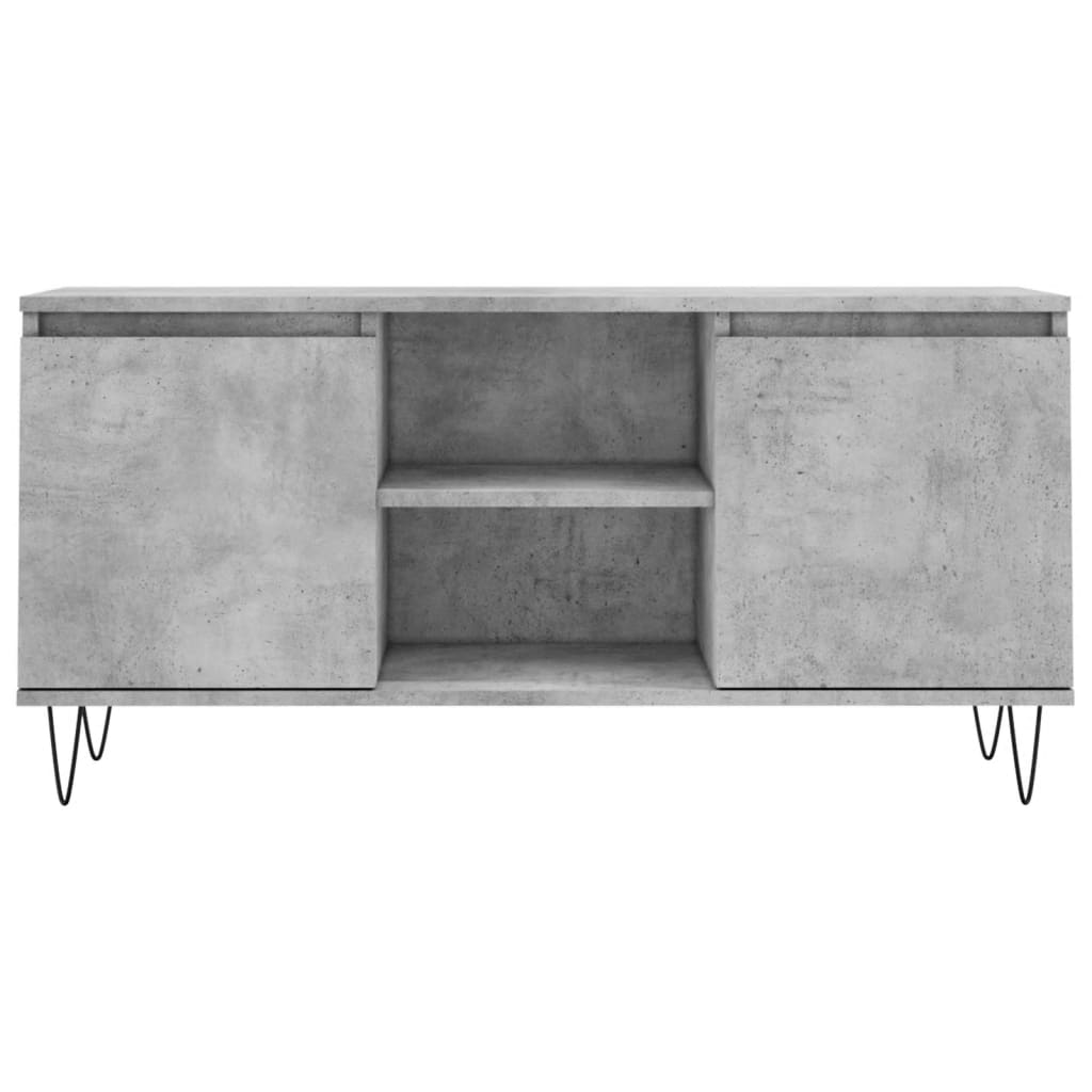 Meuble TV gris béton 104x35x50 cm bois d'ingénierie