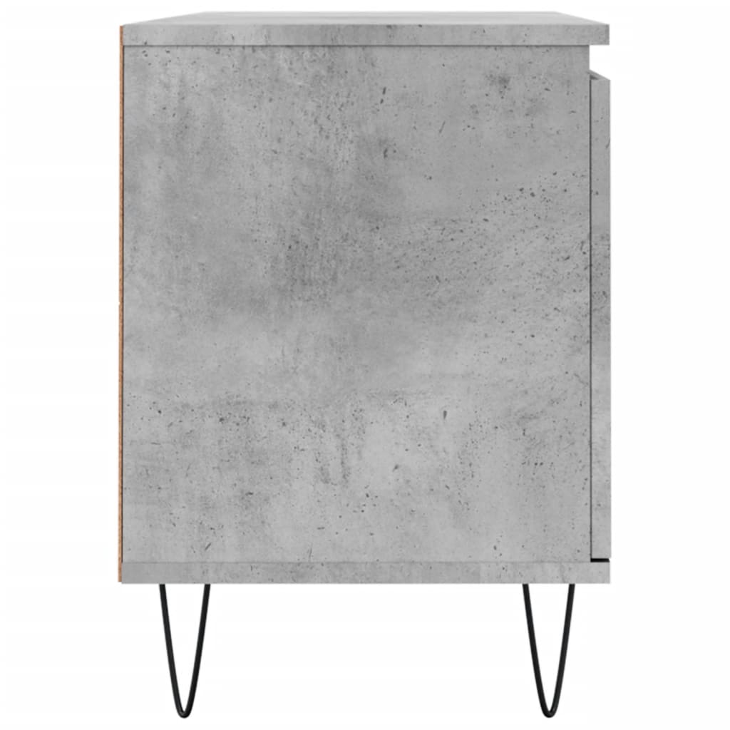 Meuble TV gris béton 104x35x50 cm bois d'ingénierie