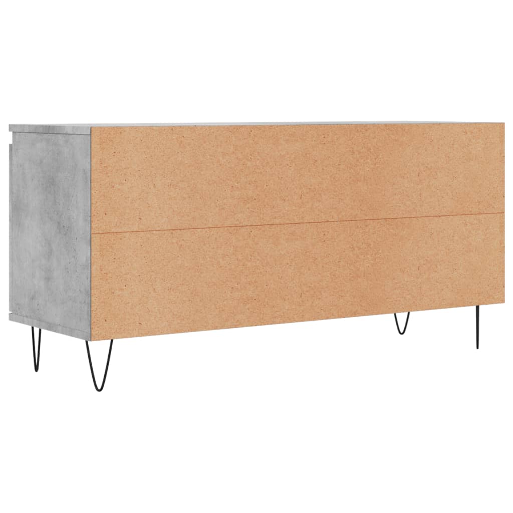 Meuble TV gris béton 104x35x50 cm bois d'ingénierie