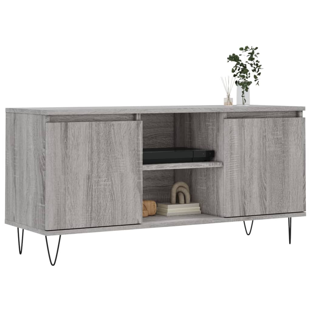 Meuble TV sonoma gris 104x35x50 cm bois d'ingénierie