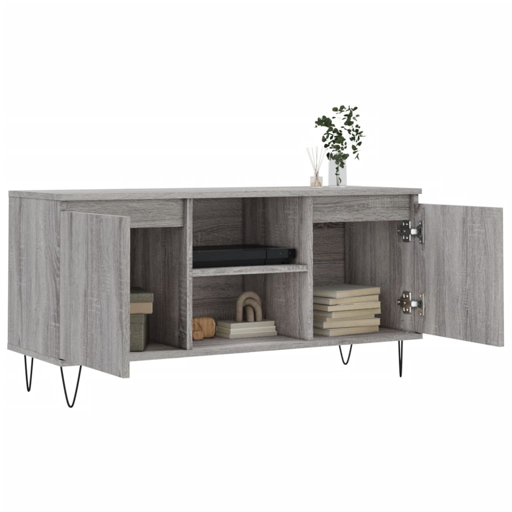 Meuble TV sonoma gris 104x35x50 cm bois d'ingénierie