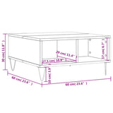 Weißer Couchtisch 60x60x30 cm aus Holzwerkstoff