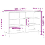 Weißes Sideboard 103,5 x 35 x 70 cm, Holzwerkstoff