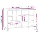 Betongraues Sideboard 103,5 x 35 x 70 cm, Holzwerkstoff