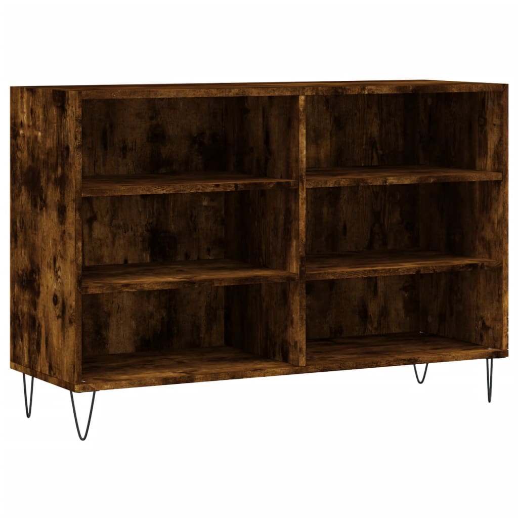 Buffet chêne fumé 103,5x35x70 cm bois d'ingénierie