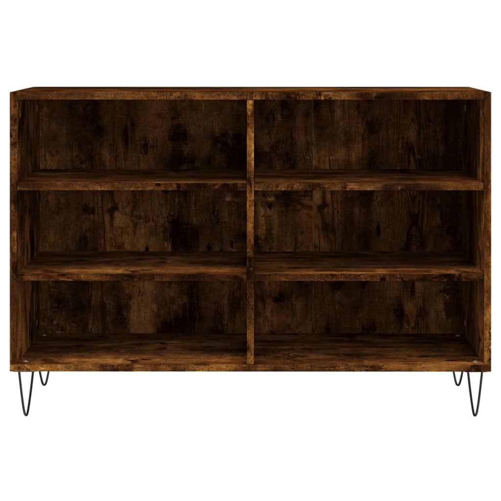 Buffet chêne fumé 103,5x35x70 cm bois d'ingénierie