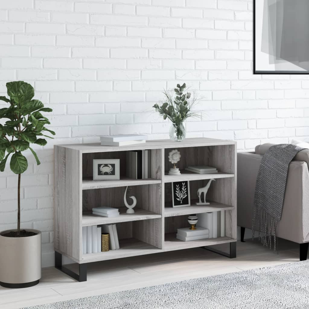 Sonoma graues Sideboard 103,5 x 35 x 70 cm, Holzwerkstoff