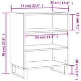 Buffet noir 57x35x70 cm bois d’ingénierie