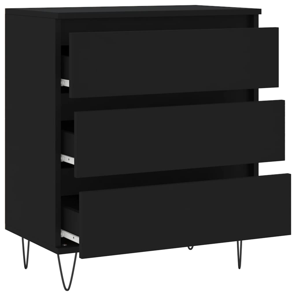 Buffet Noir 60x35x70 cm Bois d'ingénierie