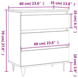 Buffet Noir 60x35x70 cm Bois d'ingénierie