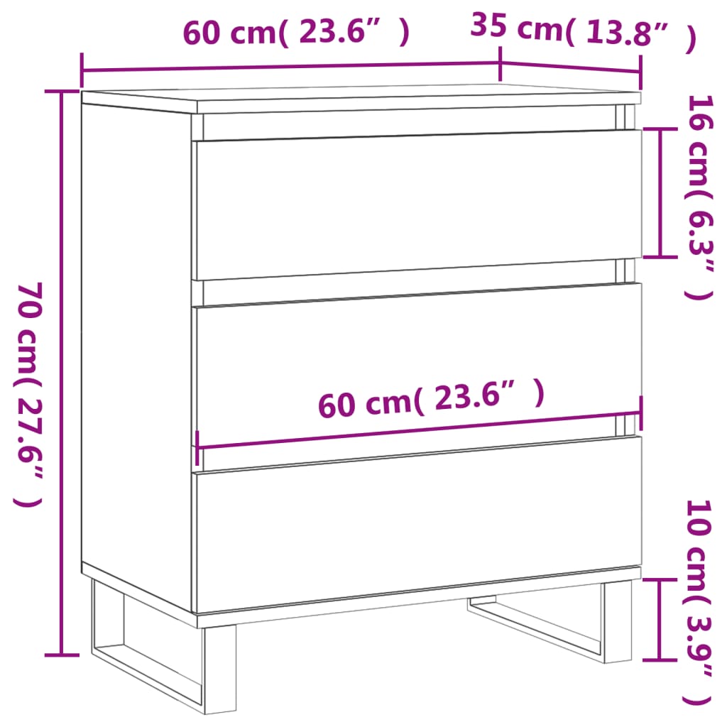 Concrete Grey Sideboard 60x35x70 cm Engineered Wood