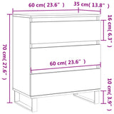 Concrete Grey Sideboard 60x35x70 cm Engineered Wood