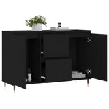 Buffet noir 104x35x70 cm bois d’ingénierie