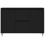 Buffet noir 104x35x70 cm bois d’ingénierie