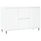 Buffet blanc brillant 104x35x70 cm bois d'ingénierie