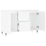 Buffet blanc brillant 104x35x70 cm bois d'ingénierie