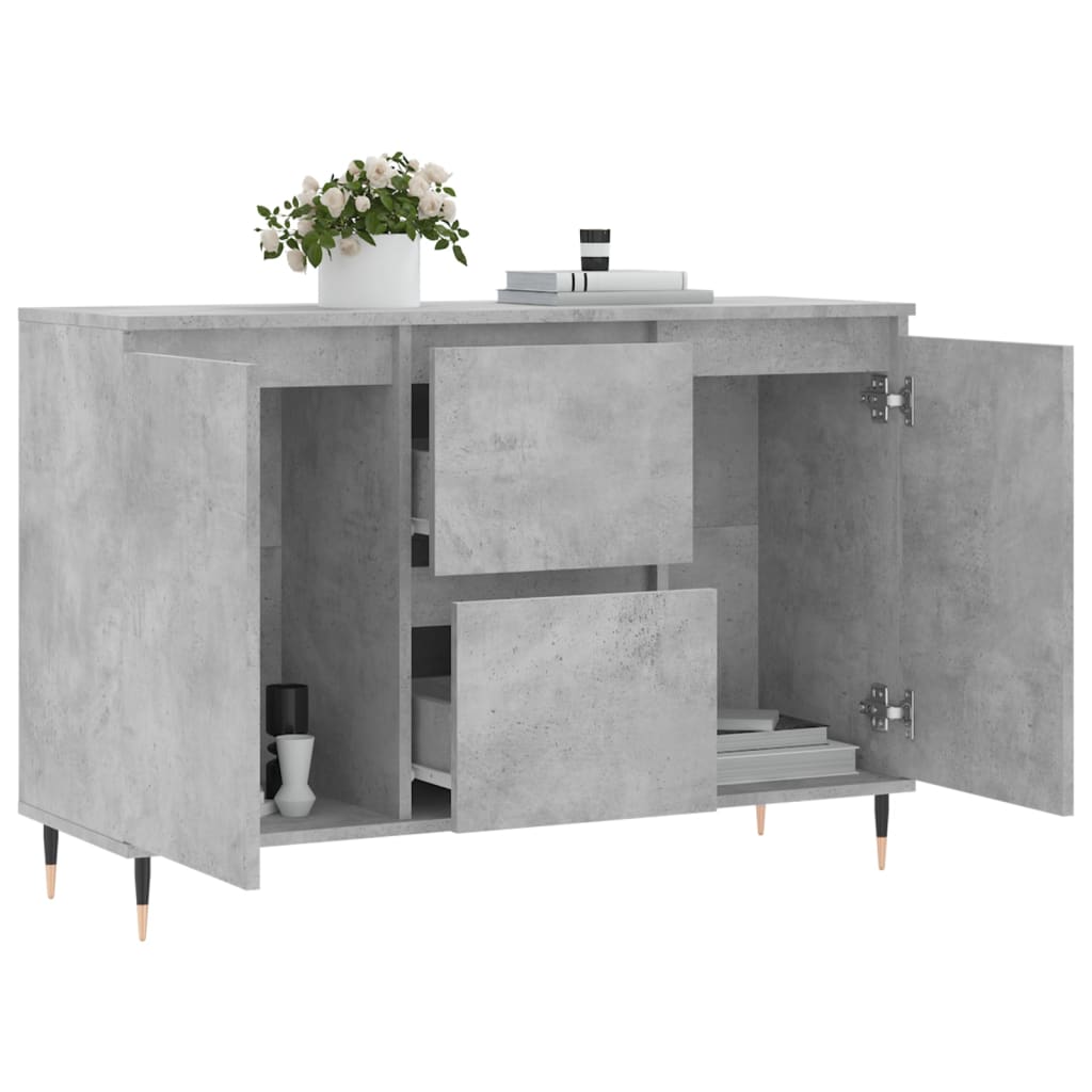 Buffet gris béton 104x35x70 cm bois d'ingénierie