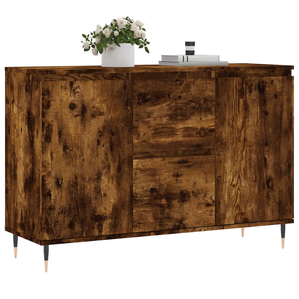 Buffet chêne fumé 104x35x70 cm bois d'ingénierie