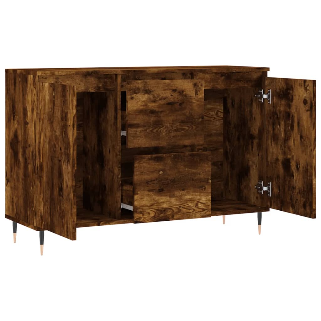 Buffet chêne fumé 104x35x70 cm bois d'ingénierie