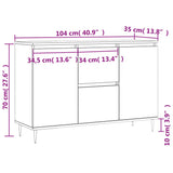 Buffet chêne fumé 104x35x70 cm bois d'ingénierie