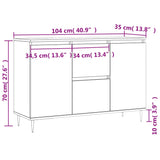 Buffet sonoma gris 104x35x70 cm bois d'ingénierie