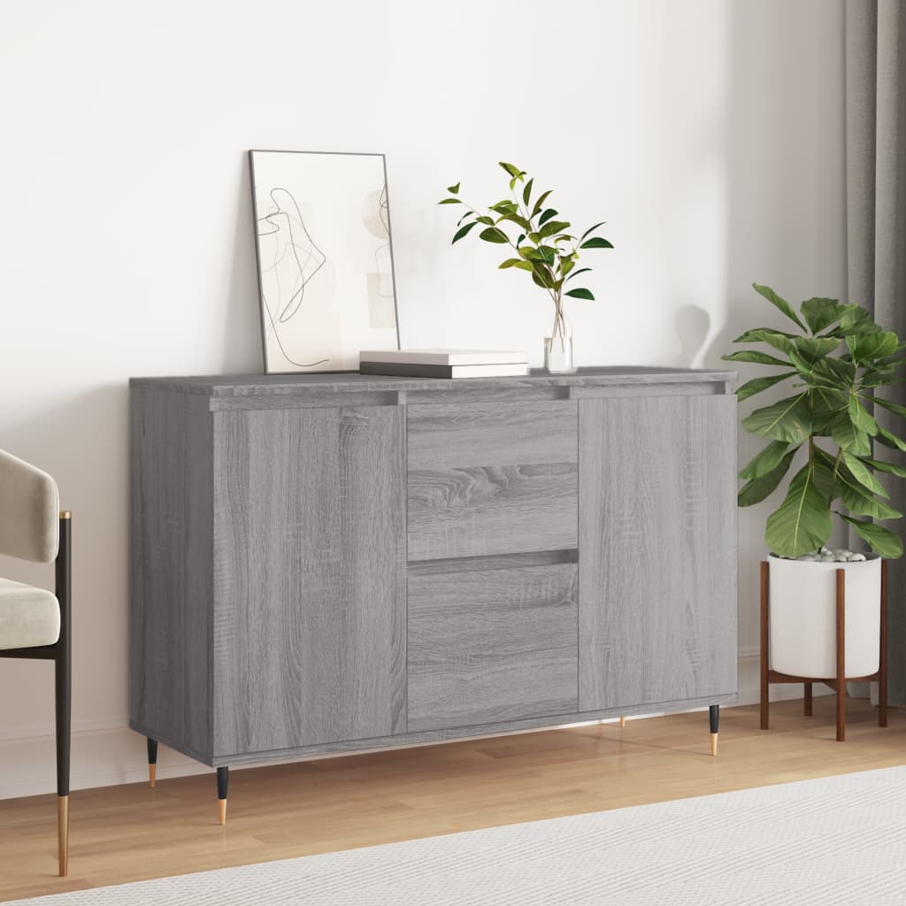 Sonoma graues Sideboard 104x35x70 cm, Holzwerkstoff